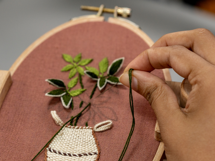 A beautiful embroidery project in progress